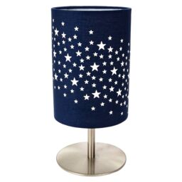 Beautiful Stars Decorated Children/Kids Midnight Blue Cotton Bedside Table Lamp Blue Blue 1