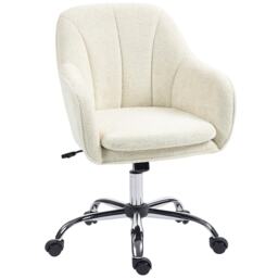 HOMCOM Modern Makeup Vanity Chair with Tub Back for Bedroom, Beige