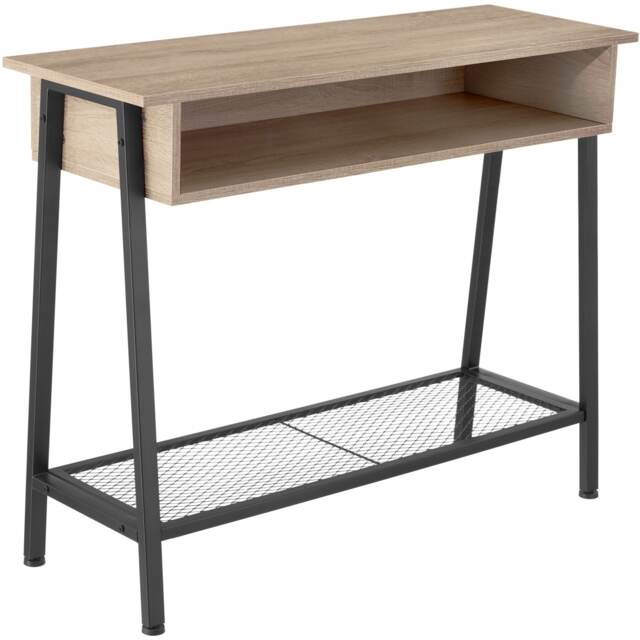 Sideboard Tralee - tabletop, storage compartment and grid shelf Brown industrial wood light, oak Sonoma 100 x 35 x 80,50 cm 1