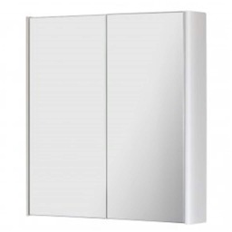 2-Door Mirror Bathroom Cabinet 600mm H x 500mm W - Gloss White - (Arch) White White 1