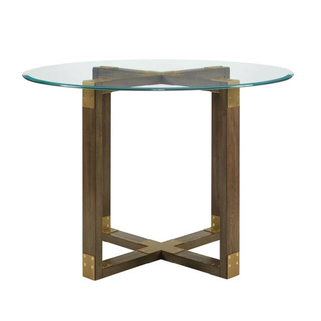 Bronx Dining Table with Glass Top Clear Glass