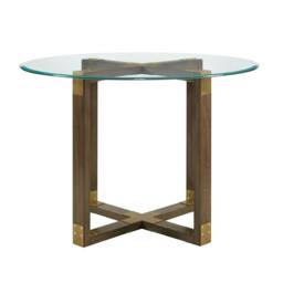 Bronx Dining Table with Glass Top Clear Glass