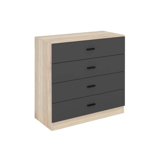 Oak - Chest of 4 Drawers Brown 1