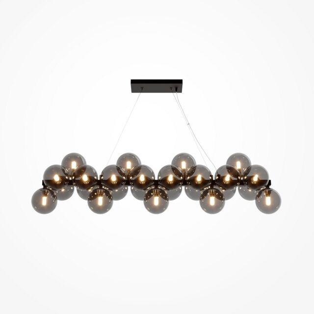 Maytoni Dallas Modern 25 Light Bar Pendant Ceiling Light Black, Black Shade, G9