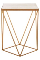 Shalimar Square Marble Top Side Table Gold