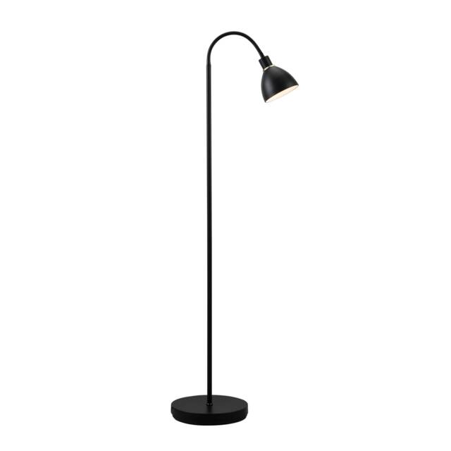 Nordlux Ray Indoor Floor Lamp Black Metal E14 White Inner - Mains Powered, IP20 Black Black
