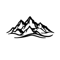 Decortie Mountain Range Metal Wall Art 120x54.8cm Black