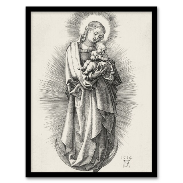 Albrecht Durer The Virgin on a Crescent Moon Framed Wall Art Picture Print A4