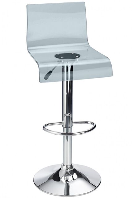Snazzy Adjustable Acrylic Bar Stool Smoked Black