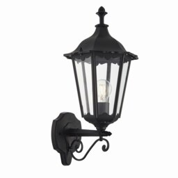 Burford 1 Light Outdoor Wall Lantern Matt Black Paint, Glass IP44, E27