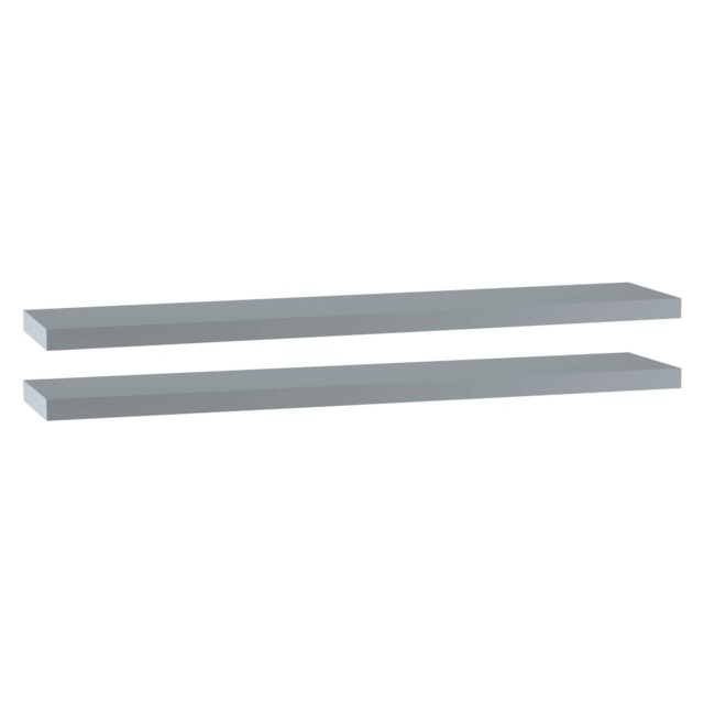 Floating Wooden Wall Shelves - 120x23.5cm Grey Grey & Set of 2 2