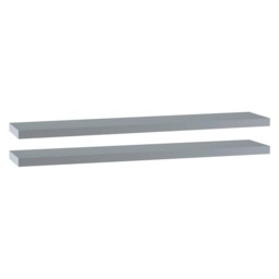 Floating Wooden Wall Shelves - 120x23.5cm Grey Grey & Set of 2 2