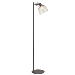 Urban Task Floor Lamp Smokey Grey Tinted Glass & Black Chrome Plate E27