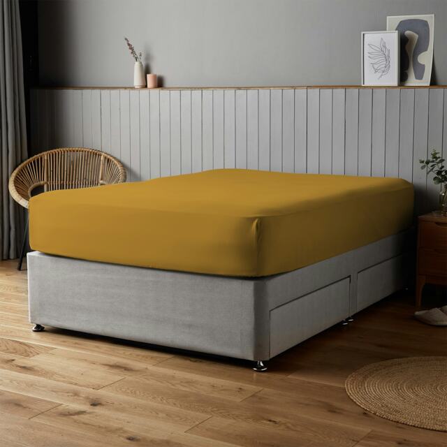 Silentnight Supersoft Fitted Sheet, Ochre