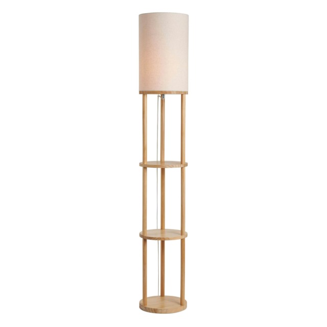 BHS Shelby Floor Lamp with Shelves, Oak