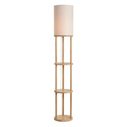 BHS Shelby Floor Lamp with Shelves, Oak
