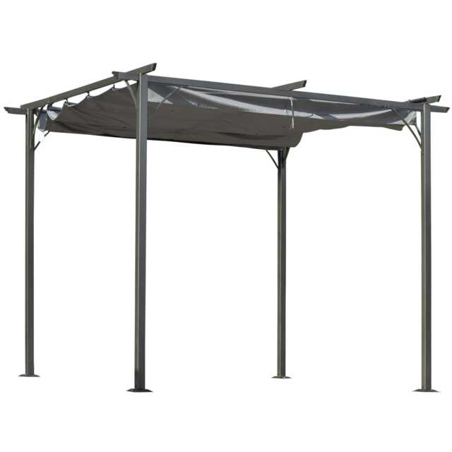Outsunny 3m x 3m Outdoor Pergola Metal Gazebo Porch Awning Canopy