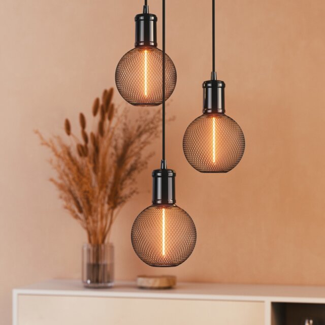 Osram Decor LED Straw Filament Globe Lamp Bulb 125 Black 12W Warm White Dimmable