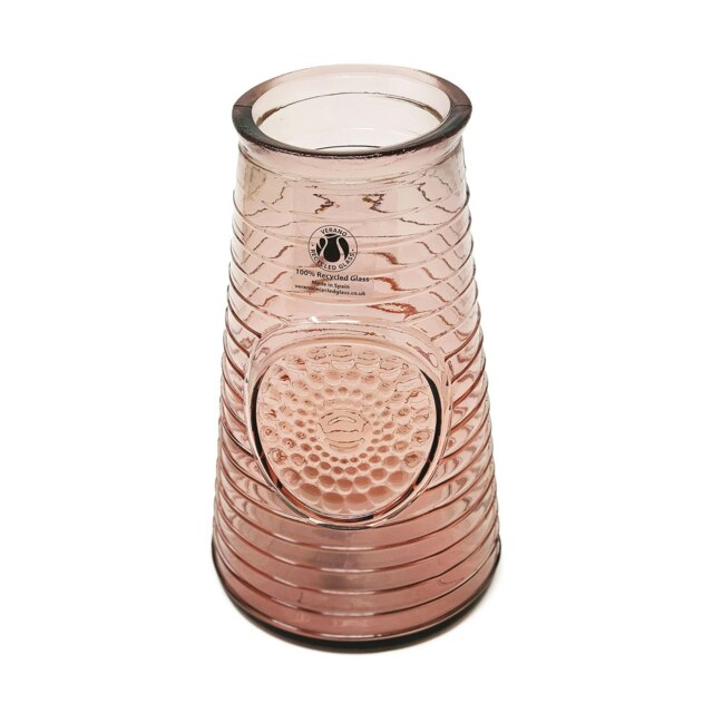 Verano Spanish Ceramics Recycled Glass Mandala Medium Vase - 27.5cm Pink Pink 1