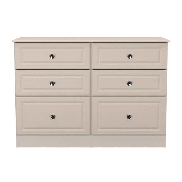 Versaille 6 Drawer Wide Chest of Drawers in Kashmir Matt (Ready Assembled) Cream Kashmir Matt