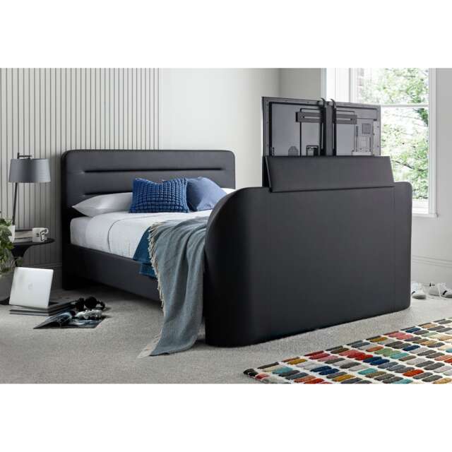 Importas Fuzion Faux Leather King Size Bed Frame in Grey