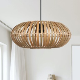 Loren - Bamboo Natural Pendant Lightshade Brown Large 1