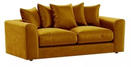 PLUSH VELVET MUSTARD 3 SEATER SOFA SUITE