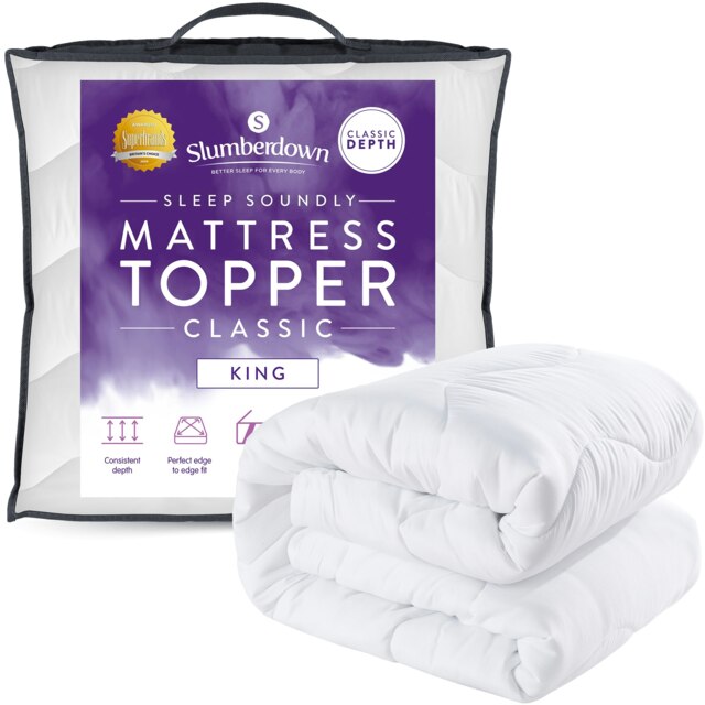 Slumberdown Sleep Soundly Mattress Topper, 2.5cm, King White King