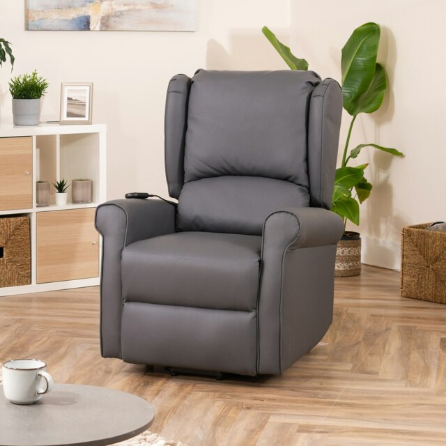 Corcoran Electric Riser Recliner with Massage and Heat - Grey