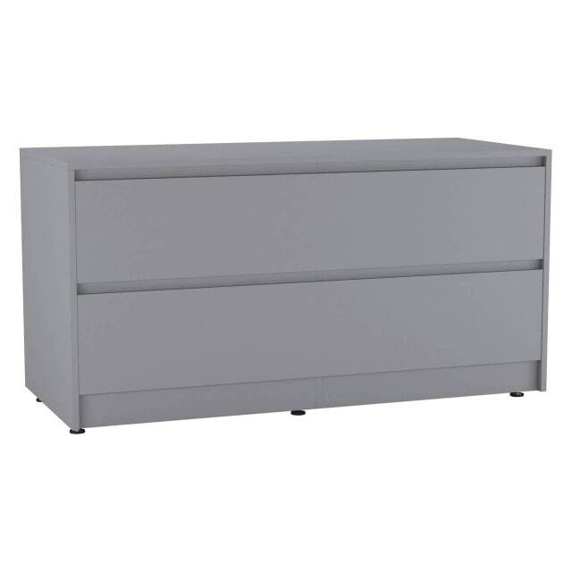 URBNLIVING 4 Drawer Wide Chest Of Drawers Bedroom Storage Unit Multi Grey Carcass + Grey Drawers