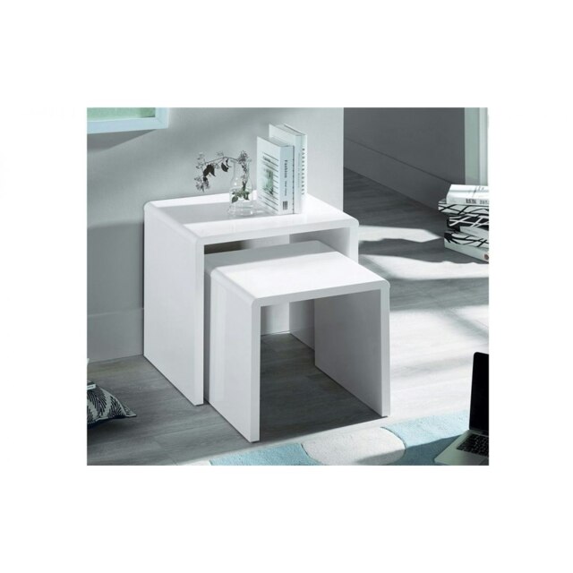 White High Gloss Nest of Tables White White