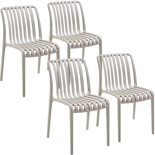 Garden chairs Alcudia - durable, stackable and weather-resistant Grey taupe One Size 4