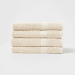 Homescapes Turkish Cotton Bath Towel Set of 4 - Cream Cream Bath towel 4