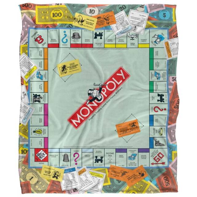 Monopoly Game Scene Blanket - Multicoloured - One Size