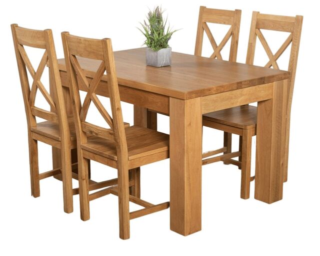 Dakota 127 x 82cm Oak Small Dining Table and 4 Berkeley Chairs Brown Brown