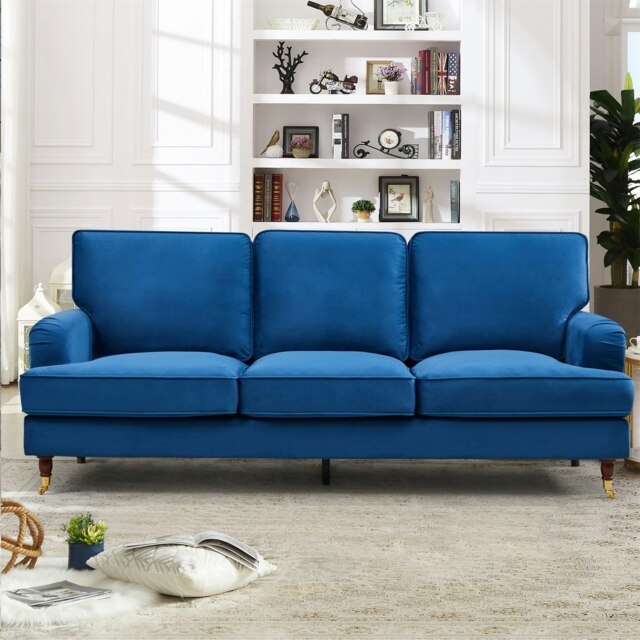 Woodbury 3 Seat Velvet Sofa - Blue