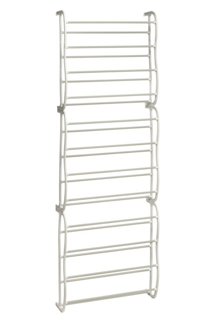 Interiors By Premier Stylish Over Door Cream 12 Tier Shoe Rack, Spacious Shoe Drawer Organizer For Bedroom, Sleek Storage Rack Cream