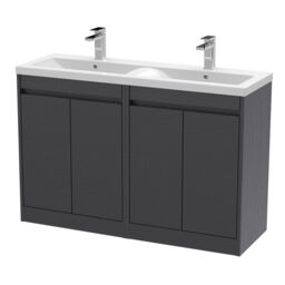 Balterley Chartley 4 Door Vanity Unit, Ceramic Basin, 1200mm, Graphite Grey