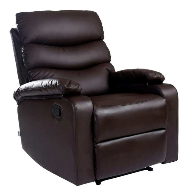 Ashby Leather Recliner Armchair Sofa Home Lounge Chair (Brown)
