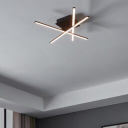 EGLO Lasana 3 3-Criss-Cross LED Steel & Aluminium Black Ceiling Light