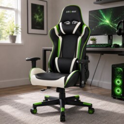 RG-MAX Gaming Office Chair High Back, Padding, Adjustable Height & Arms - Green