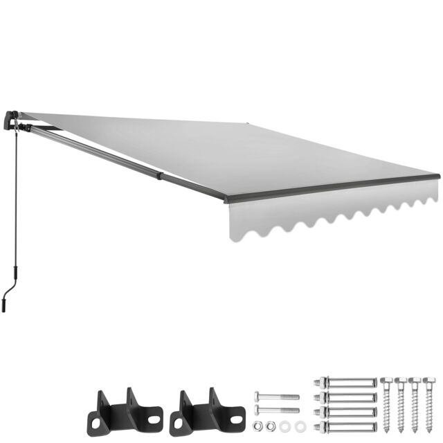 Retractable Awning Ornella - wall bracket incl, easy adjustment, and UV blocking Grey light grey 250 x 200 cm 1
