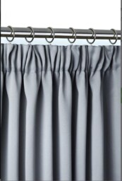 Essential Woven Thermal Blackout Pencil Pleat Door Curtain 137cm x 213cm Grey Grey Grey