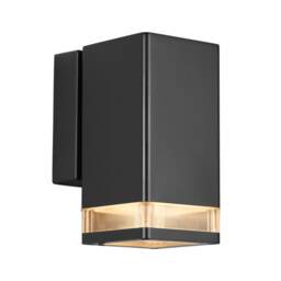 Nordlux Elm Outdoor Wall Light Black Aluminium Solar GU10 Sensor Ring Light - Mains Powered, IP44