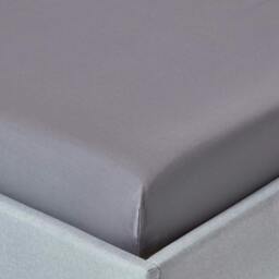 Homescapes Dark Grey Egyptian Cotton Fitted Sheet 200 TC, Single Grey Single