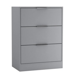 Chest of 3 Drawers Compact Storage Bedside Cabinet Bedroom Furniture Multi Grey 60cm 1