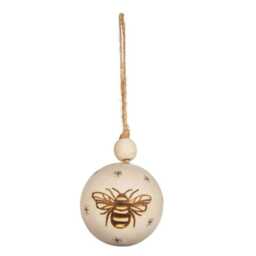 Sass & Belle Christmas Bauble Wooden Busy Bee