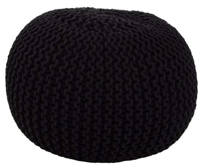 Kids Knit Black Pouffe