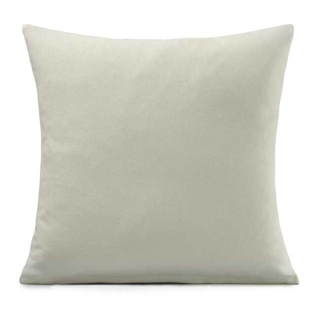 Plain Chenille Velvet 45cm x 45cm Cream Cushion Set of 4 Cream 45cm x 45cm x 10cm 4