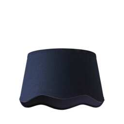 ValueLights Mabel Small Navy Scallop Linen Shade and Bulb